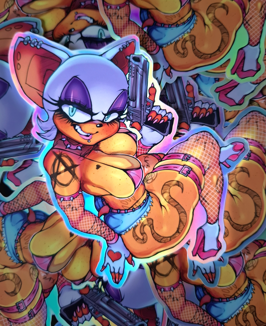 Rouge with a gun sticker (holographic) *new release*